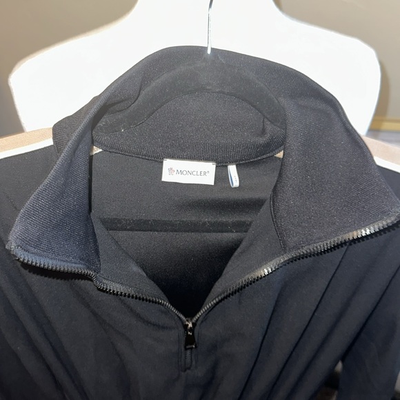 Moncler Envers Satin Black High Neck Zip Longsleeve Dress Italian Size 38 EU - Picture 10 of 13